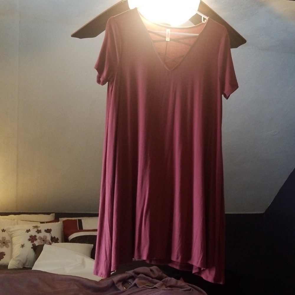 Rose brown shift dress